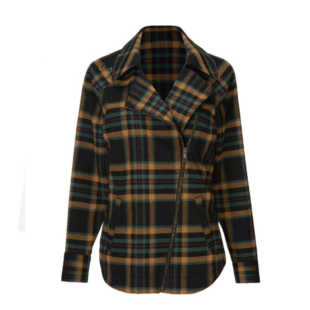 EUC Cabi Moto Plaid Jacket size SMALL
